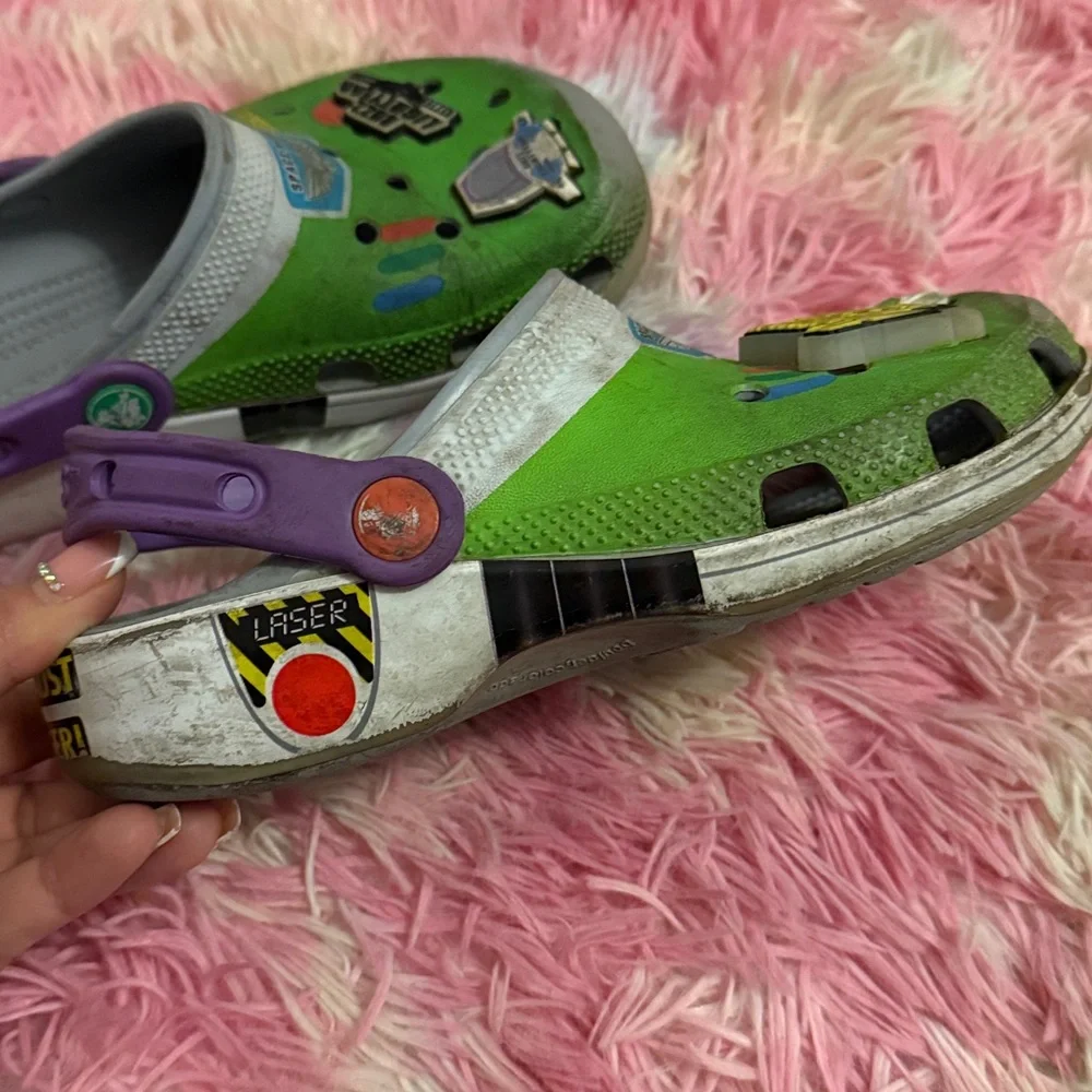 CROCS Kids Water Shoes - Green and Purple